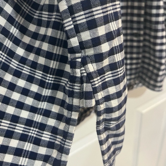 Everlane Women’s Boxy Oxford Button Down Navy White Plaid Medium Picnic Check - Picture 9 of 15